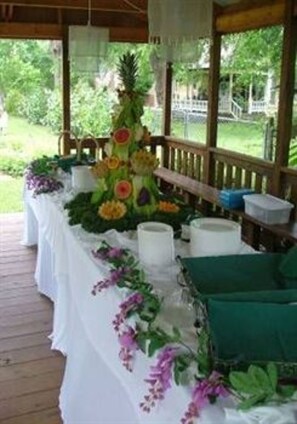 Outdoor banquet area