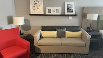 1 bedroom, desk, laptop workspace, blackout curtains
