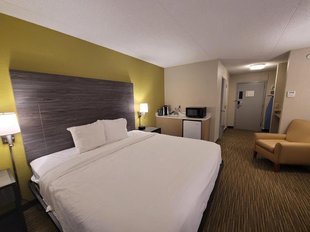 In-room safe, desk, laptop workspace, blackout curtains