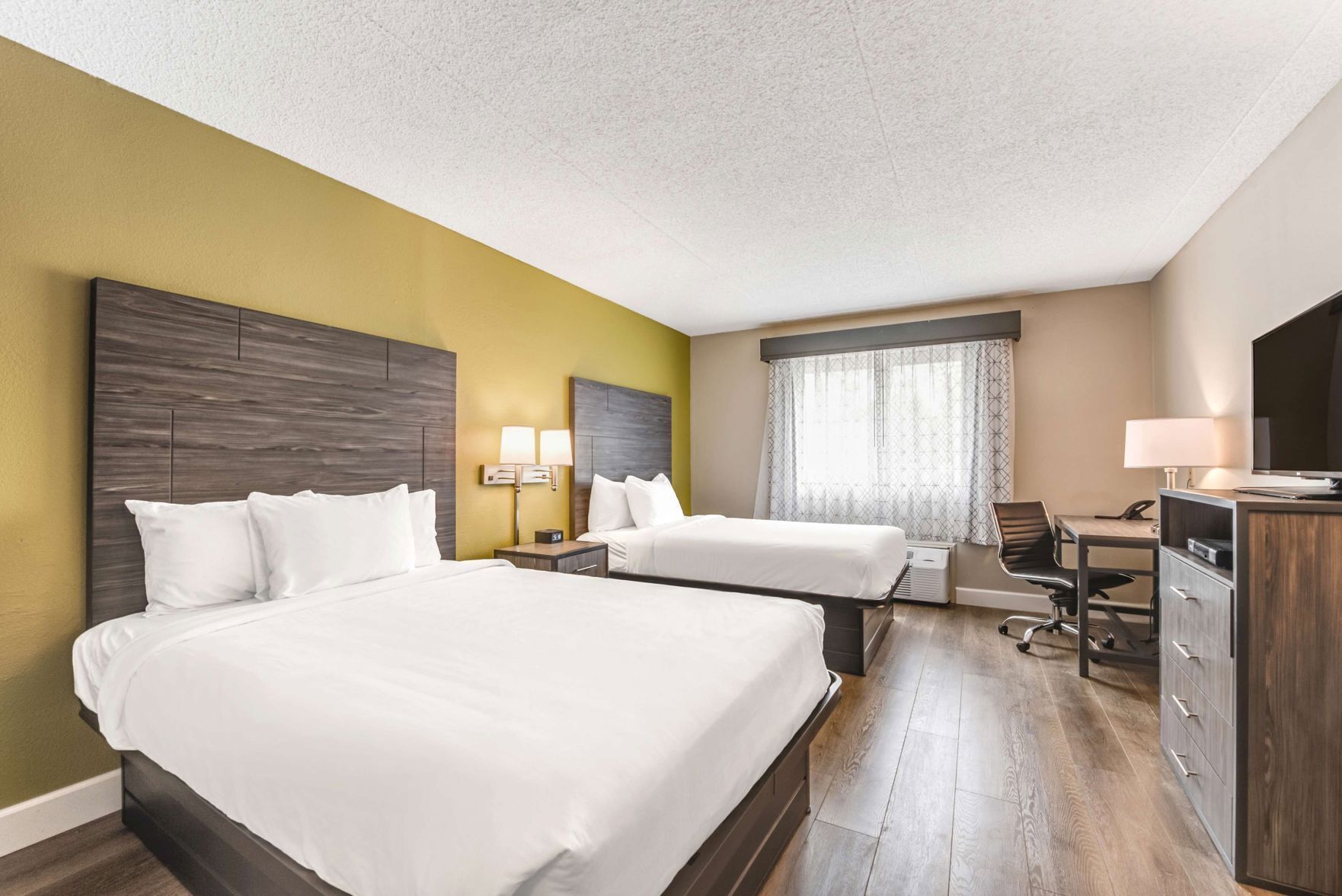 In-room safe, desk, laptop workspace, blackout curtains