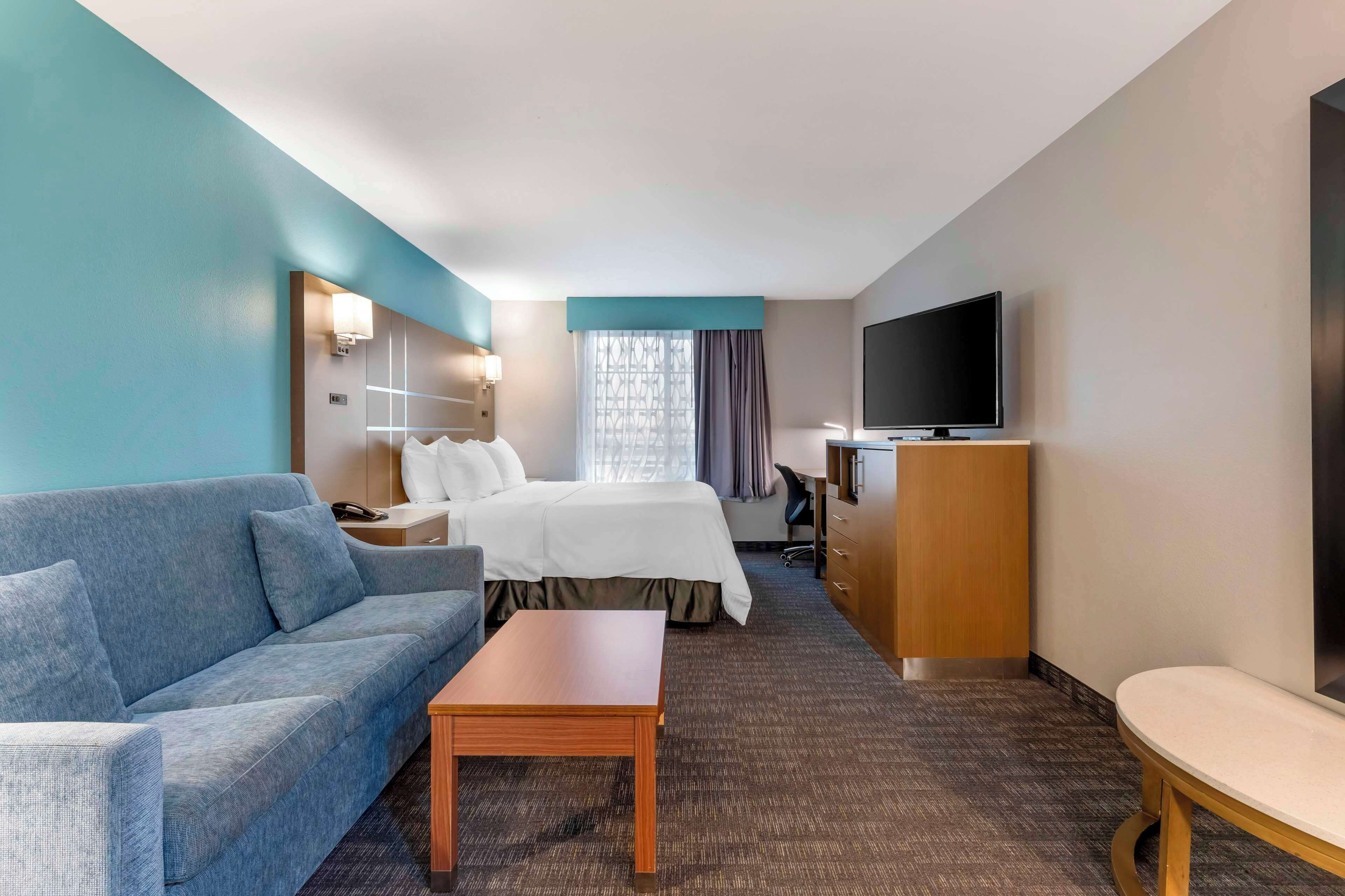 Suite, 1 King Bed, Non Smoking, Refrigerator & Microwave (with Sofabed) | Desk, iron/ironing board, bed sheets