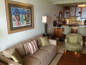 40-inch LCD TV with cable channels, TV, DVD player - Kahana Reef - Maui Condo & Home (Lahaina)