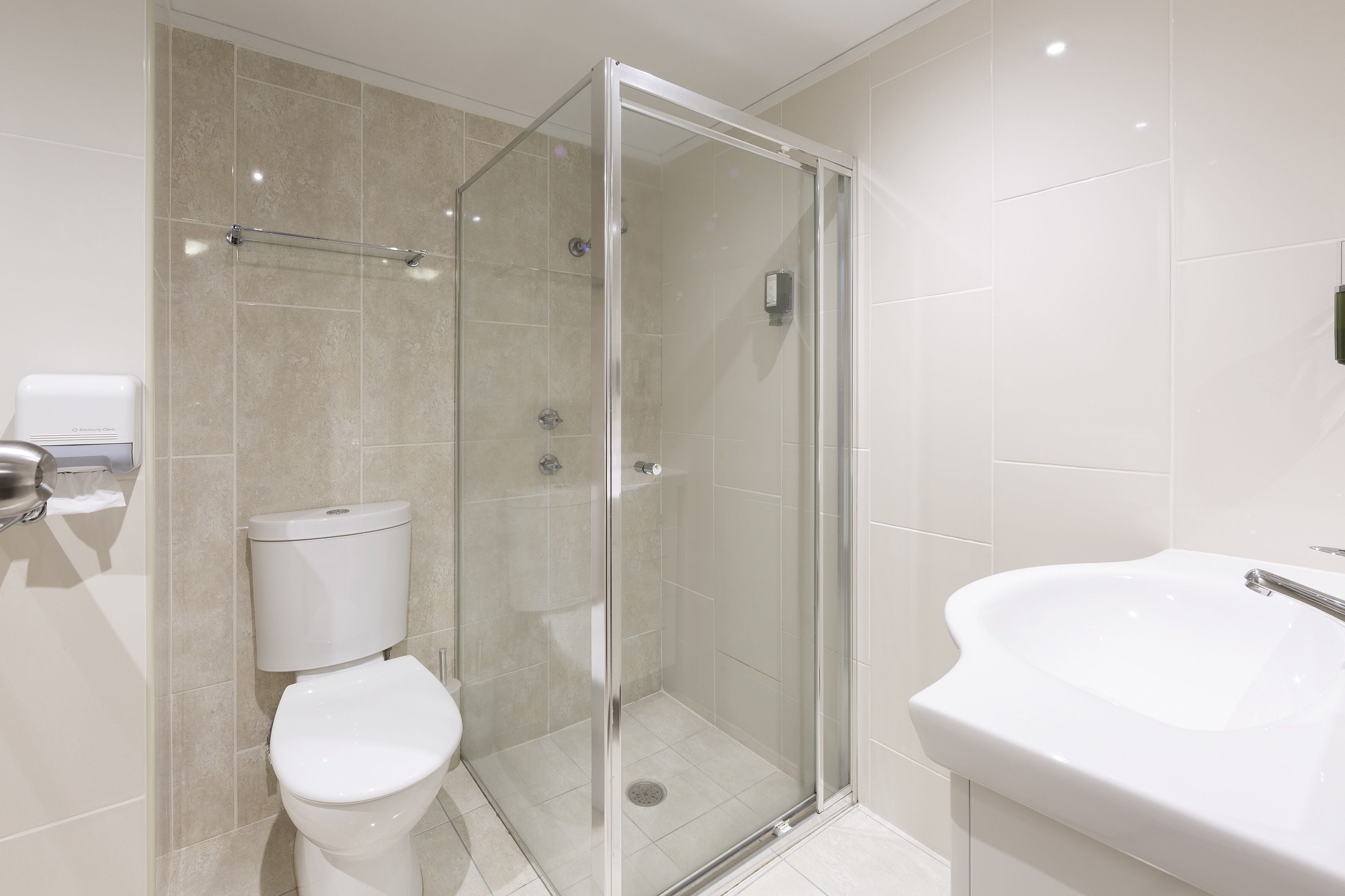 shower, rainfall showerhead, eco-friendly toiletries, hair dryer