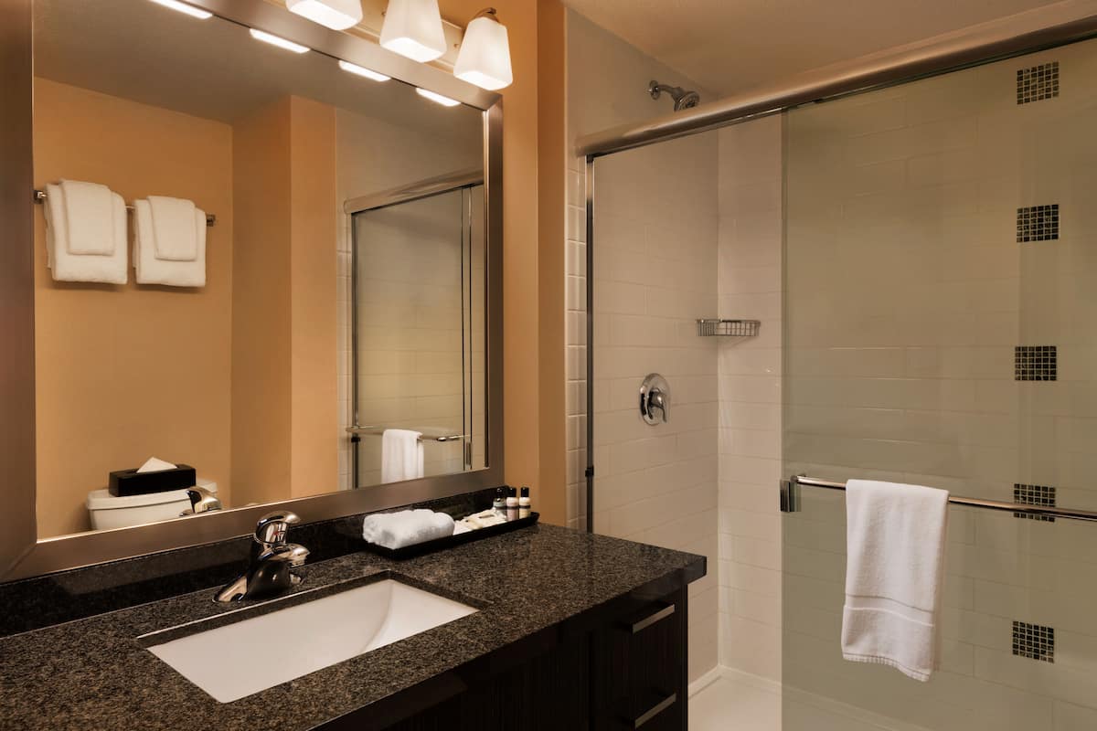 Amenidades de baño gratuitas, secadora de cabello, toallas, jabón