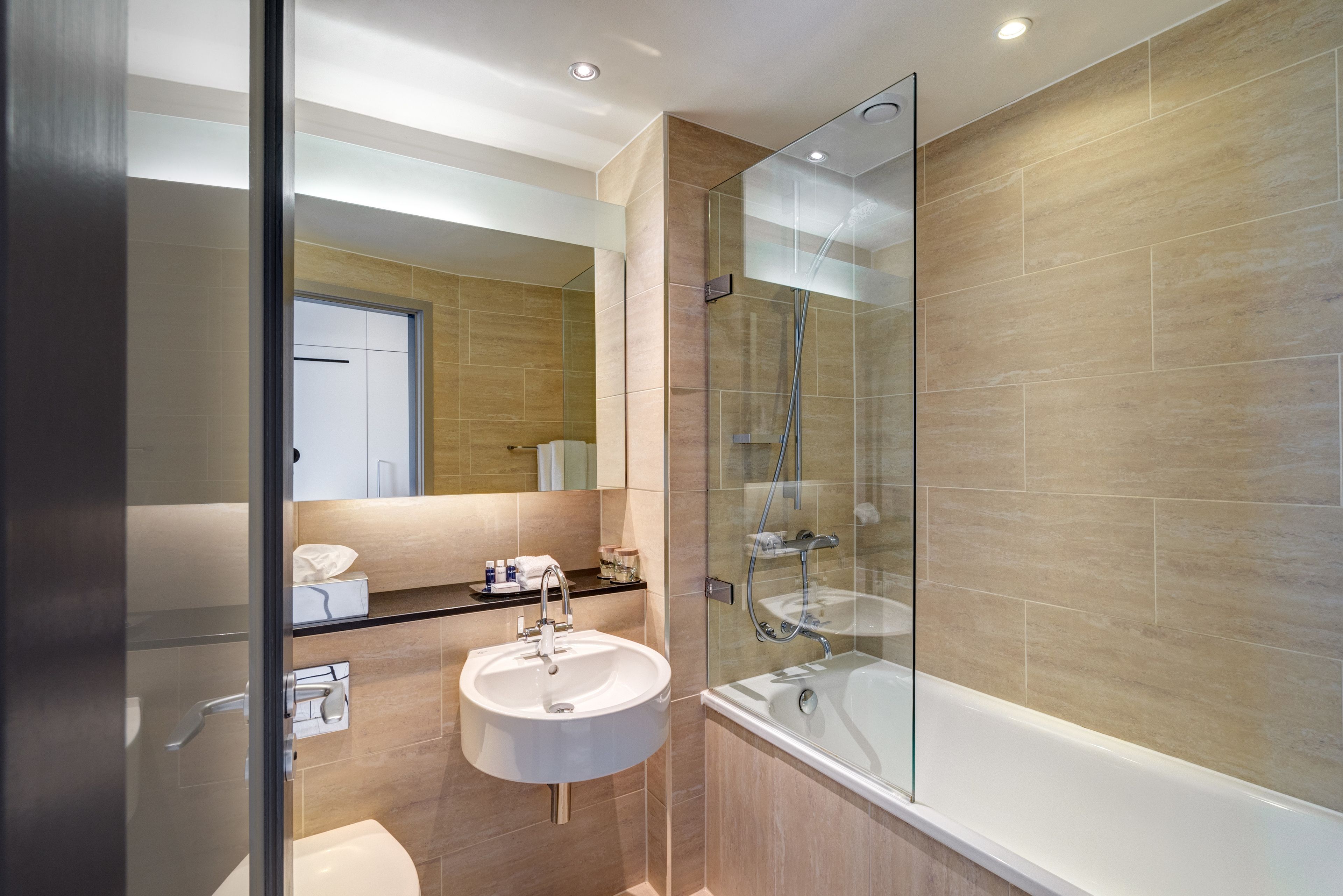 city double room | bathroom | eco-friendly toiletries, hair dryer, towels, soap
