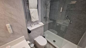 Free toiletries, hair dryer, towels