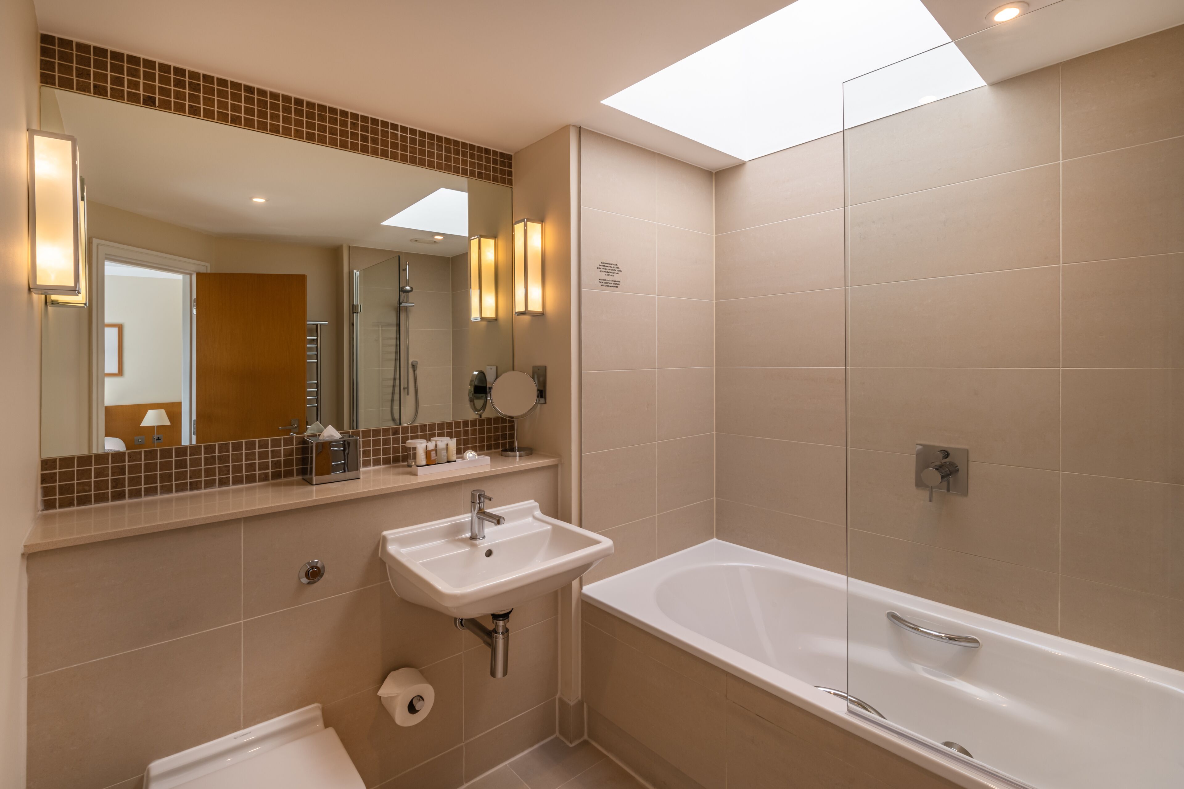superior room | bathroom | eco-friendly toiletries, hair dryer, towels