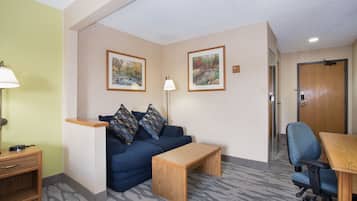 Deluxe Room, 1 King Bed, Non Smoking | Living area | 40-inch TV with satellite channels