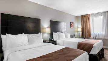 Hypo-allergenic bedding, pillow-top beds, individually furnished, desk