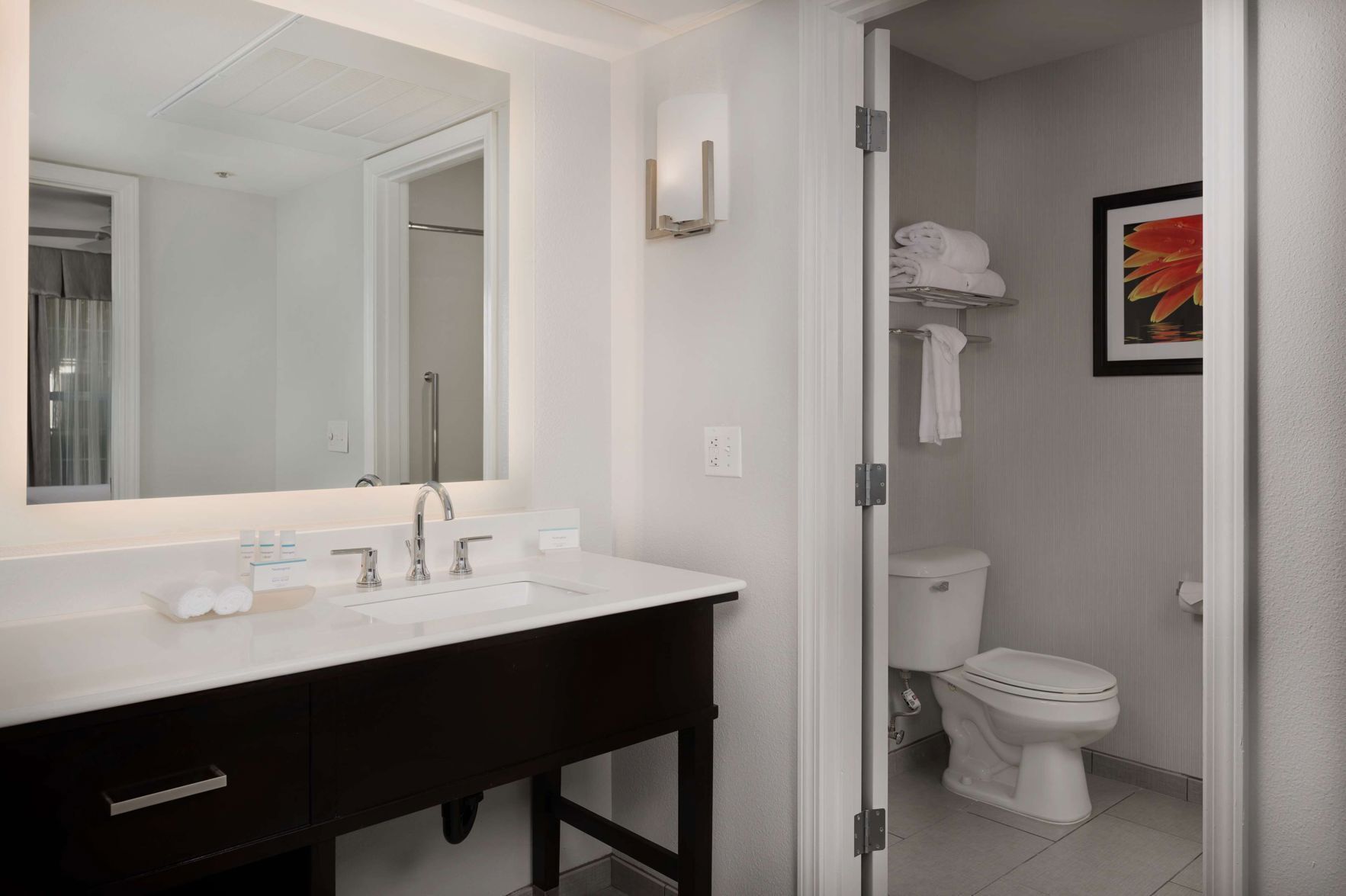 Bathroom | Hair dryer, towels, soap, shampoo