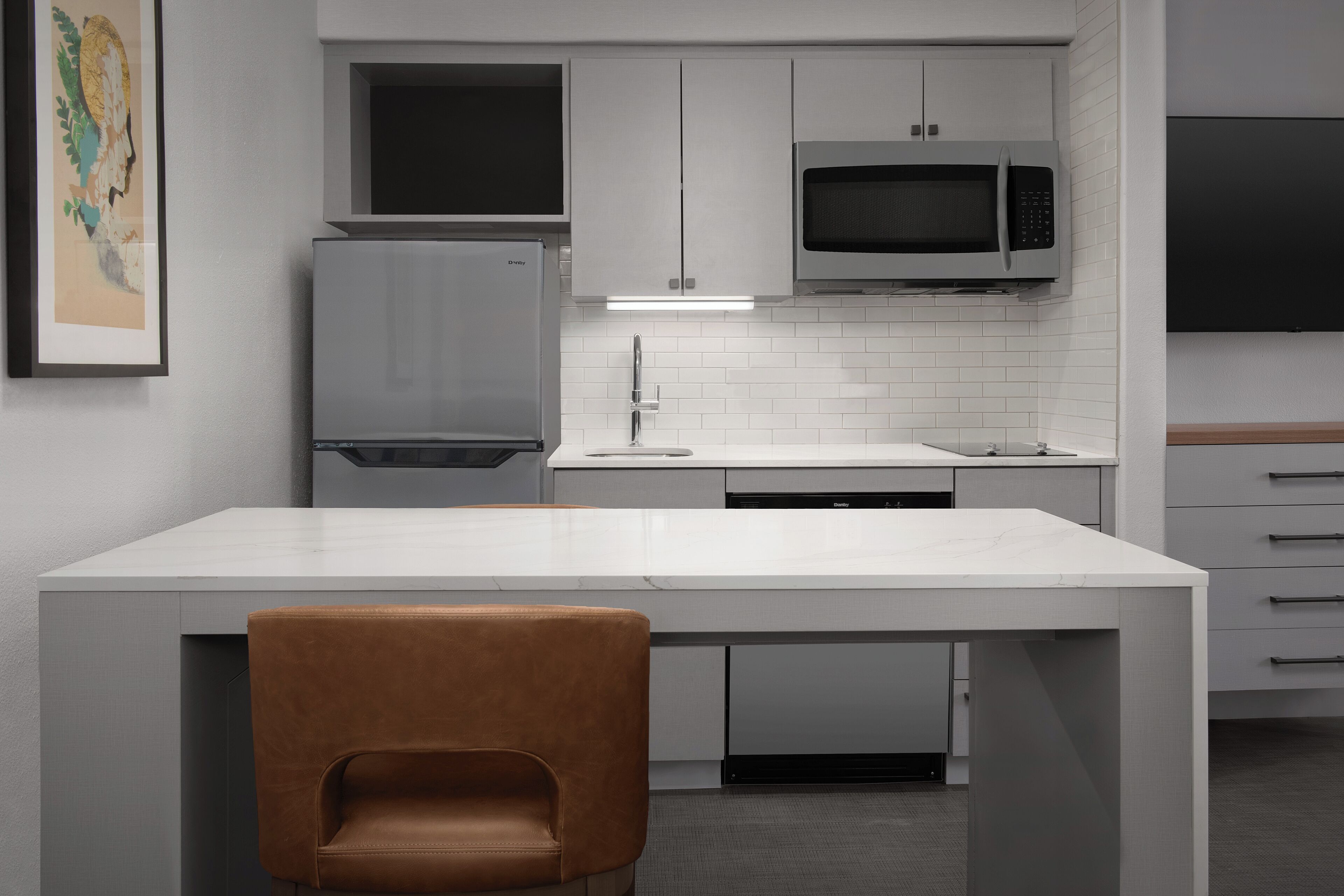 king 1 bedroom suite | laptop workspace, blackout curtains, iron/ironing board, internet