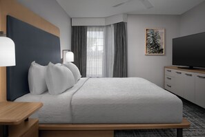 1 bedroom, laptop workspace, blackout curtains, iron/ironing board