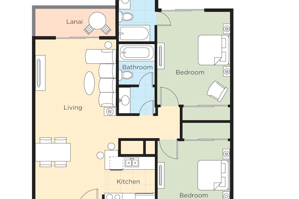 Suite, 2 Bedrooms | 1 bilik tidur, tilam berlapik, peti besi dalam bilik