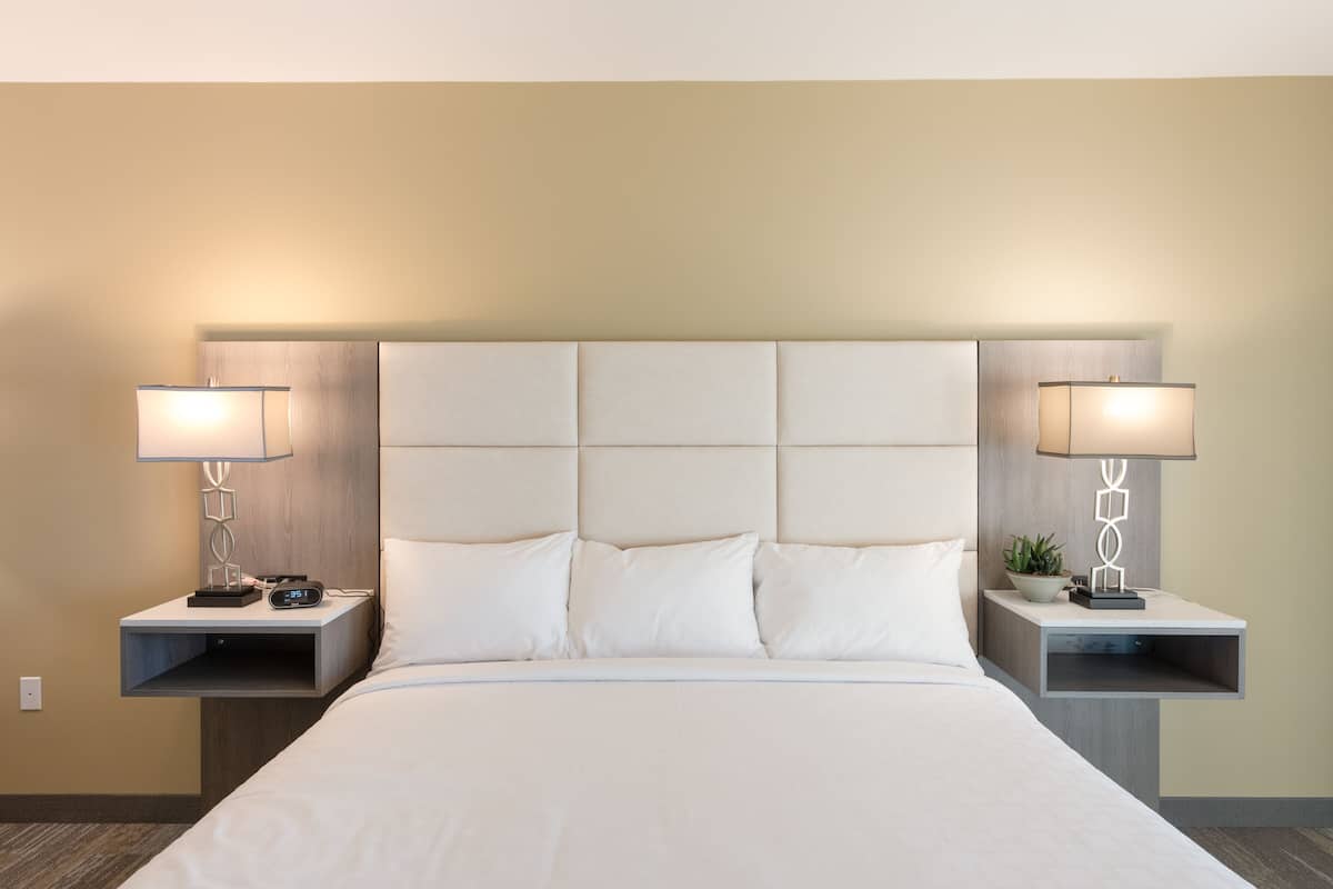 Suite, 1 cama King size | Tabla de planchar con plancha, wifi gratis, despertador y ropa de cama