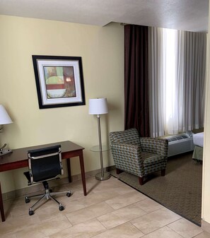 Suite, 2 Queen Beds, Accessible, Non Smoking | In-room safe, desk, laptop workspace, blackout drapes