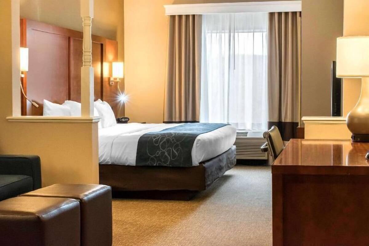 Hypo-allergenic bedding available, down comforters, desk