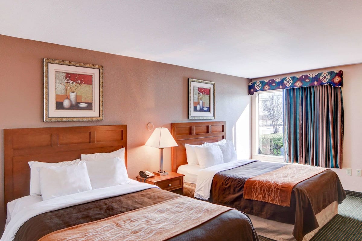 Standard Room, 2 Queen Beds, Non Smoking | Premium bedding, desk, iron/ironing board, free WiFi