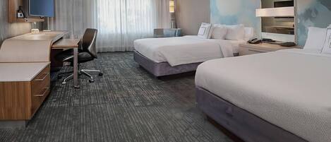 Egyptian cotton sheets, premium bedding, desk, laptop workspace