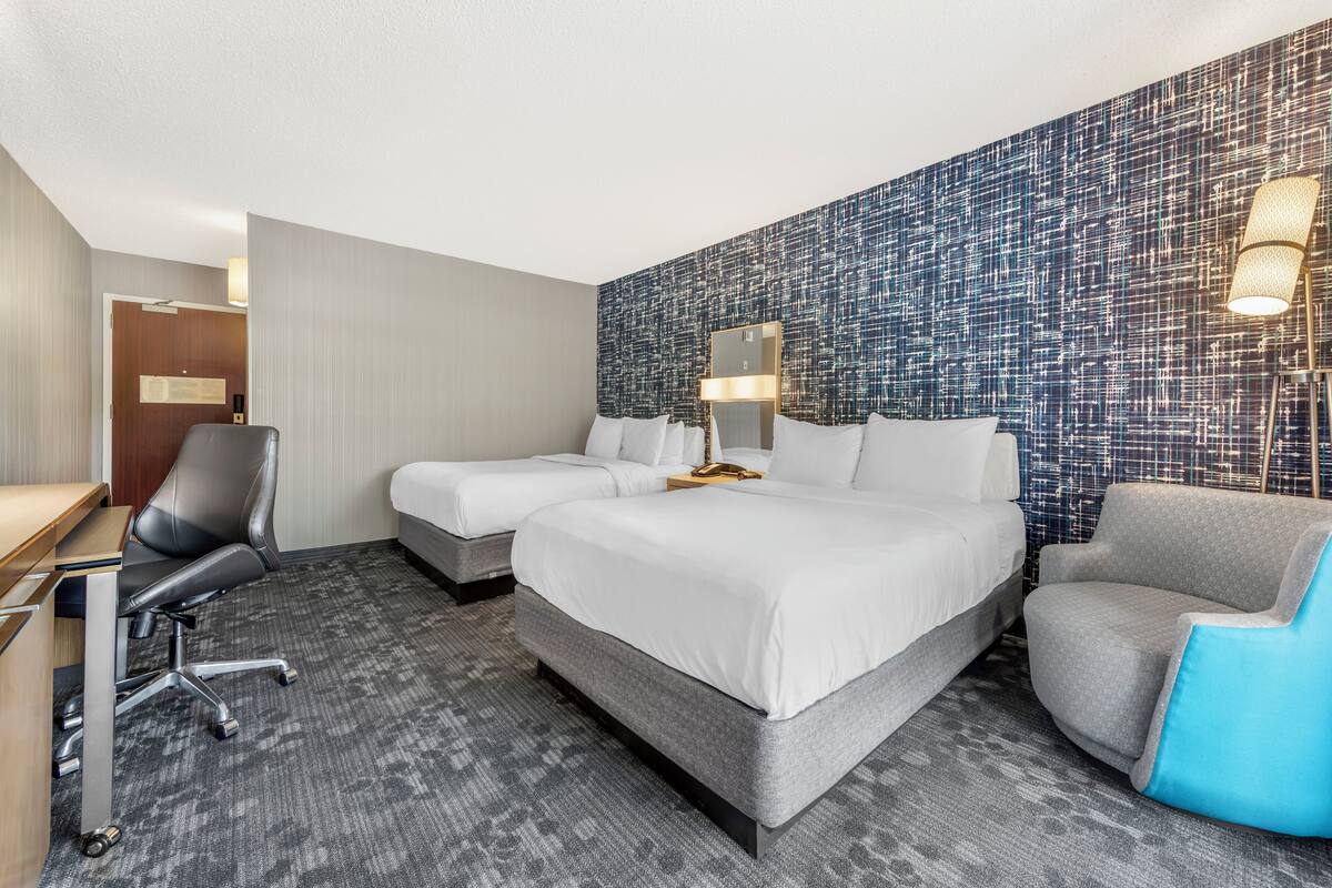 Egyptian cotton sheets, premium bedding, desk, laptop workspace