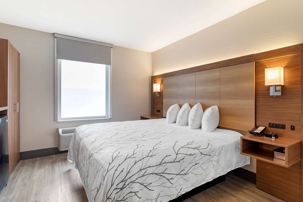 Chambre Standard, 1 très grand lit, accessible aux personnes à mobilité réduite | Espace de travail pour ordinateur portable, rideaux occultants