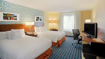 Premium bedding, desk, blackout drapes, iron/ironing board