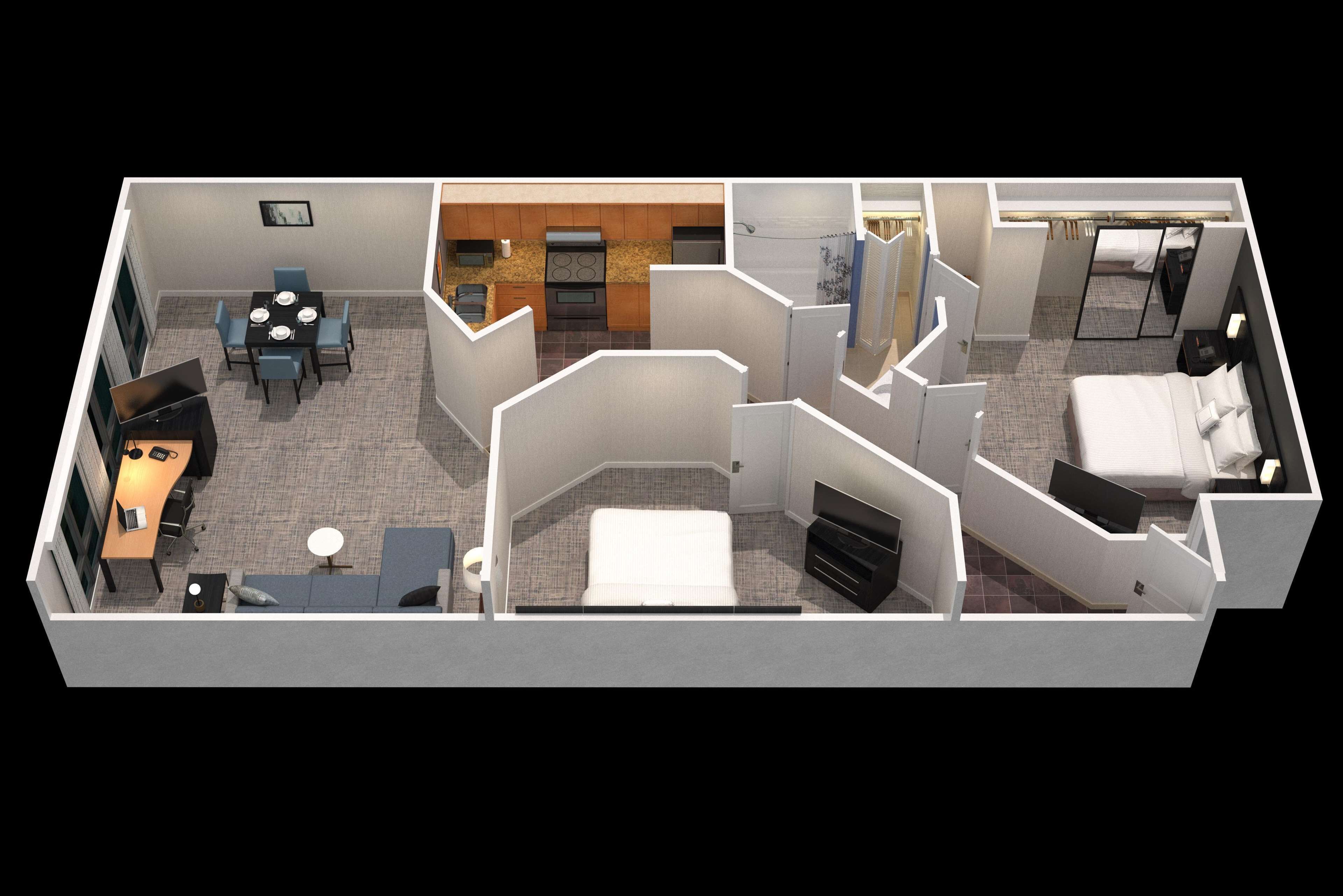 1 bedroom, egyptian cotton sheets, premium bedding, desk