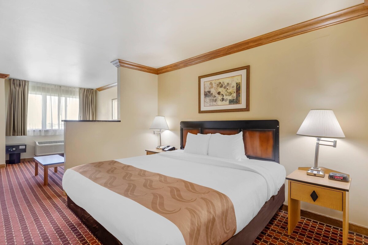 Room, 1 King Bed | Desk, laptop workspace, blackout drapes, iron/ironing board