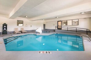 Indoor pool, open 7:00 AM to 10:00 PM, sun loungers