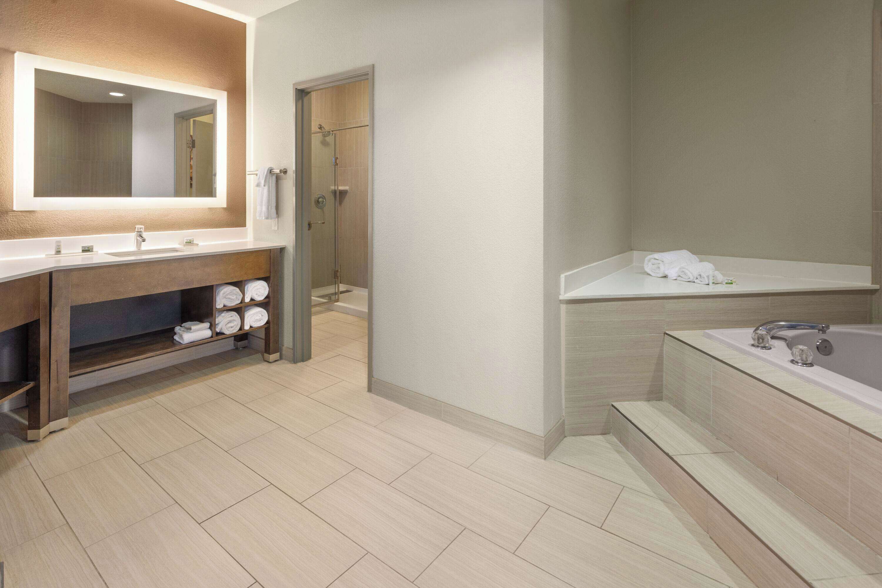 presidential suite, 1 king bed, non smoking | bathroom | shower, free toiletries, hair dryer, towels