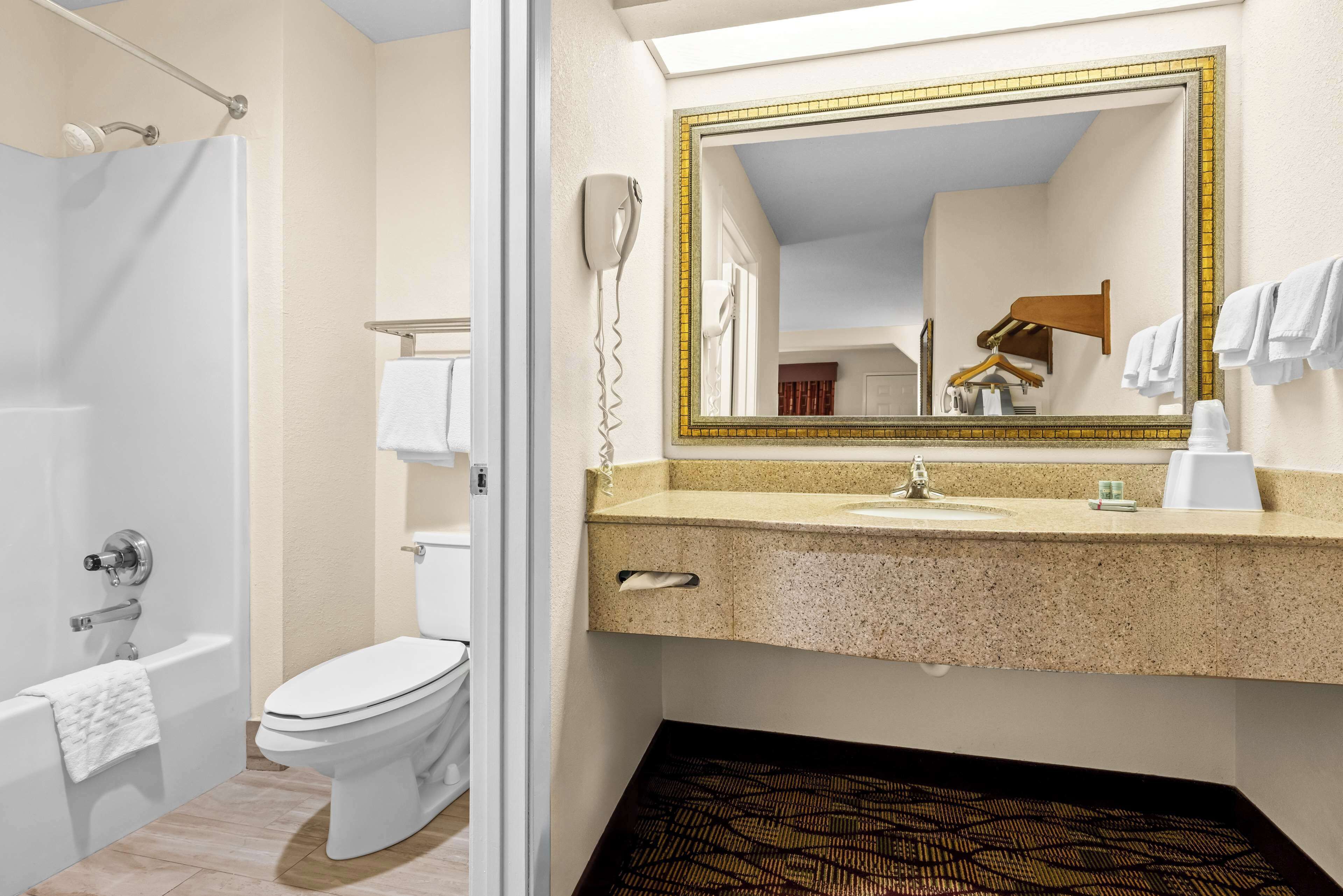 free toiletries, hair dryer, towels, soap