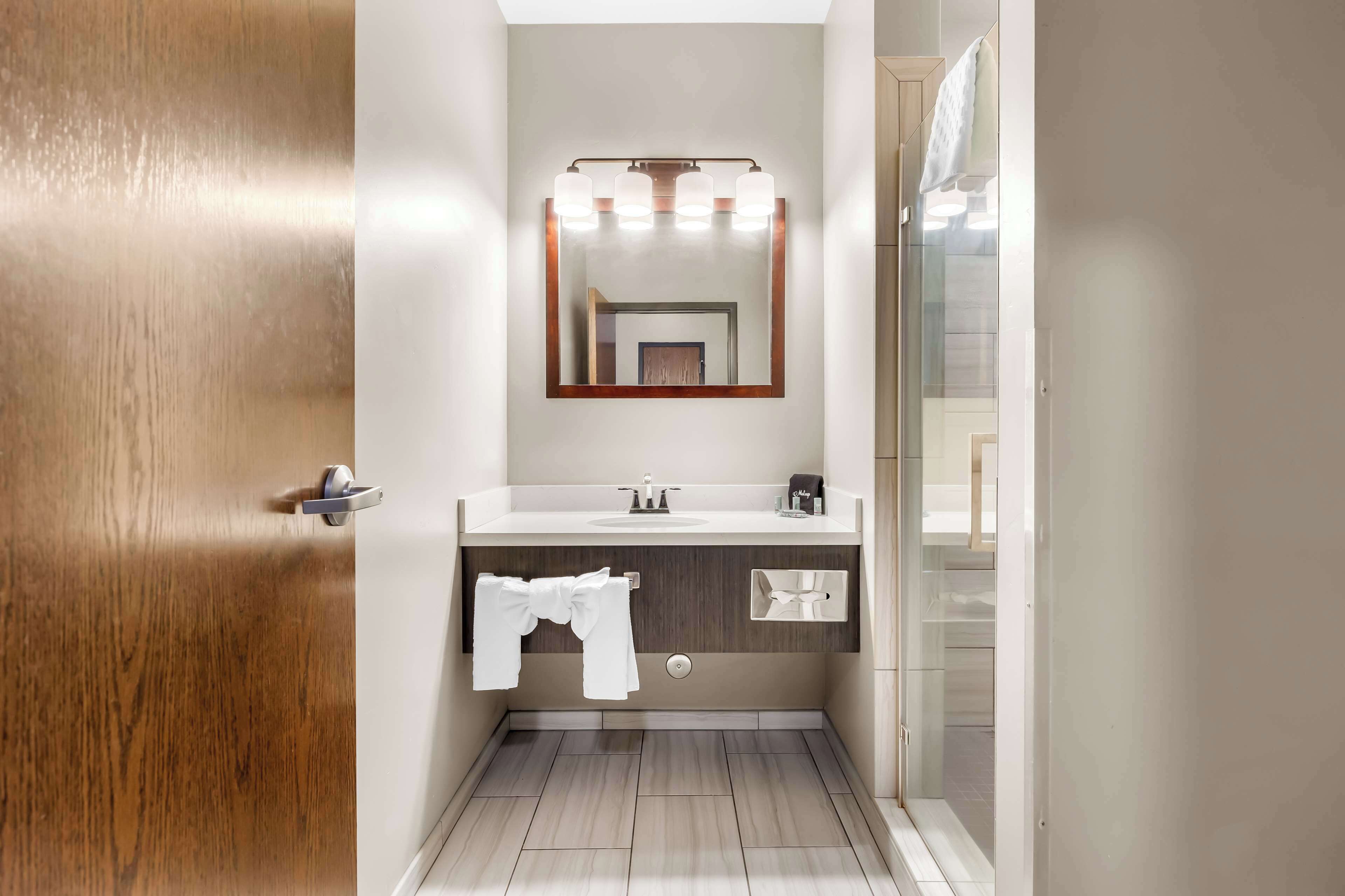 standard room, 1 king bed, non smoking, kitchenette (walk-in shower;with sofabed) | bathroom | combined shower/bathtub, free toiletries, hair dryer, towels