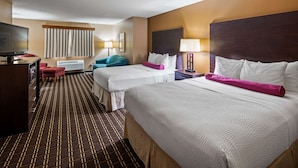 A hotel room with two beds, a TV, a desk, and a chair. - Best Western Dodgeville Inn & Suites (Dodgeville)