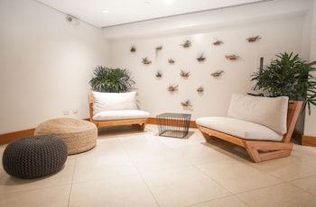 Sitting area in hotel lobby at Lotus Honolulu at Diamond Head