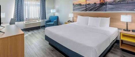 Desk, blackout curtains, iron/ironing board, free WiFi