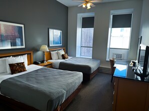 Standard Double Room, 2 Queen Beds (Rear Facing) | 1 bedroom, premium bedding, desk, blackout drapes