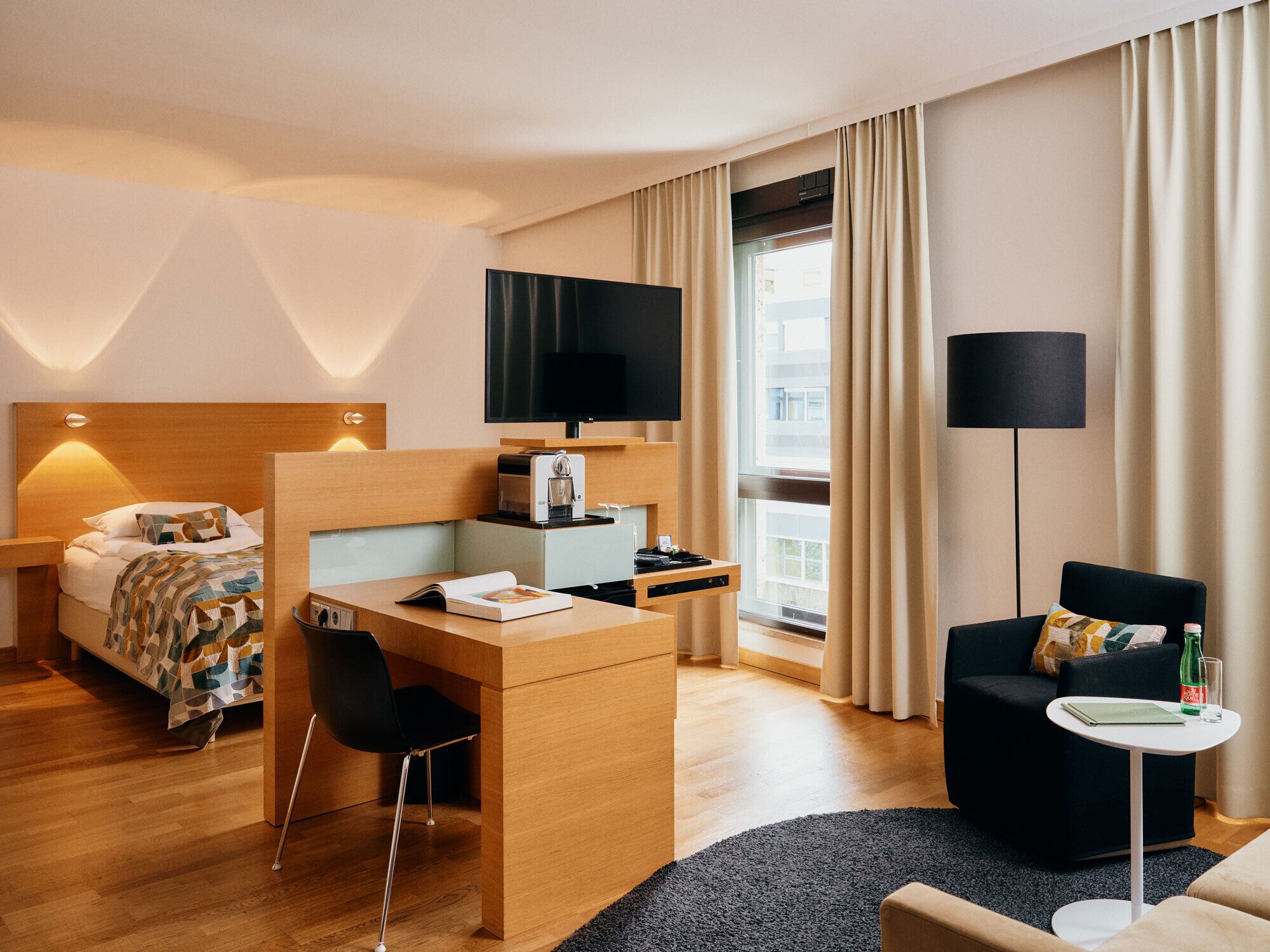 Junior Quadruple Room | Premium bedding, in-room safe, desk, laptop workspace