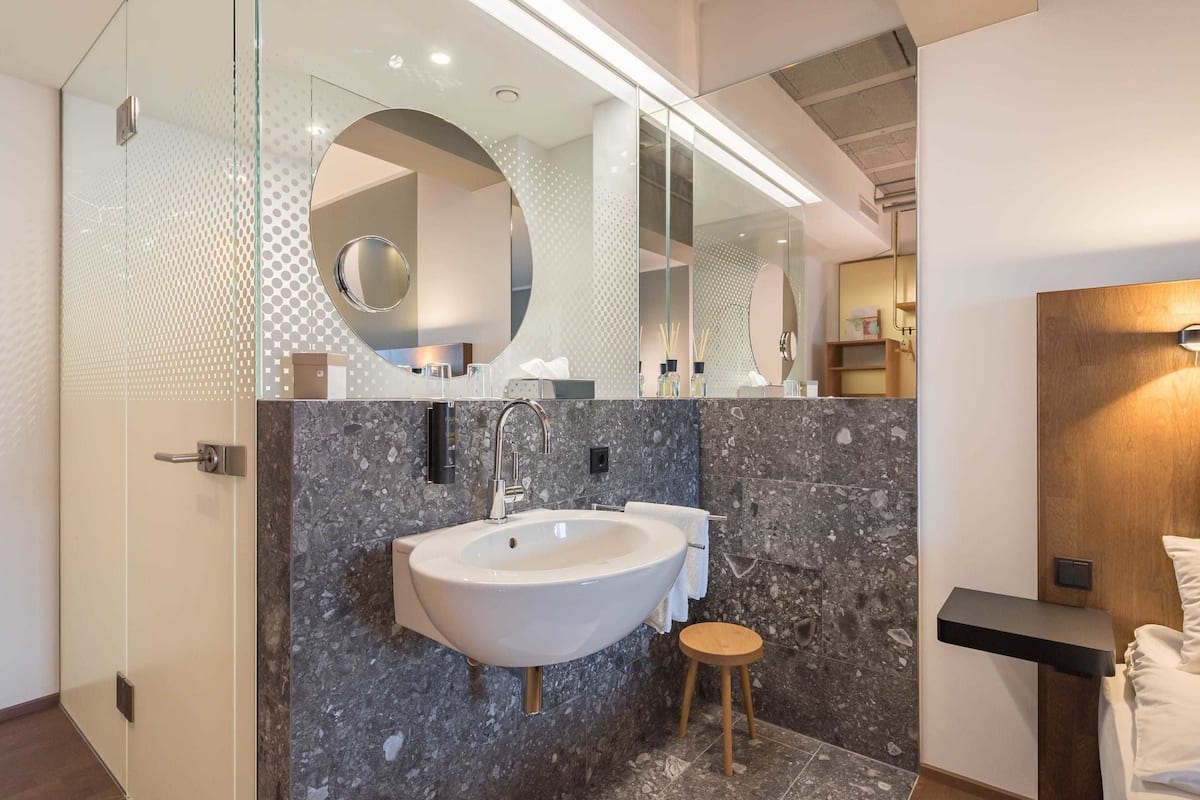 free toiletries, hair dryer, bathrobes, slippers