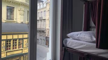 Desk, blackout curtains, free WiFi, bed sheets