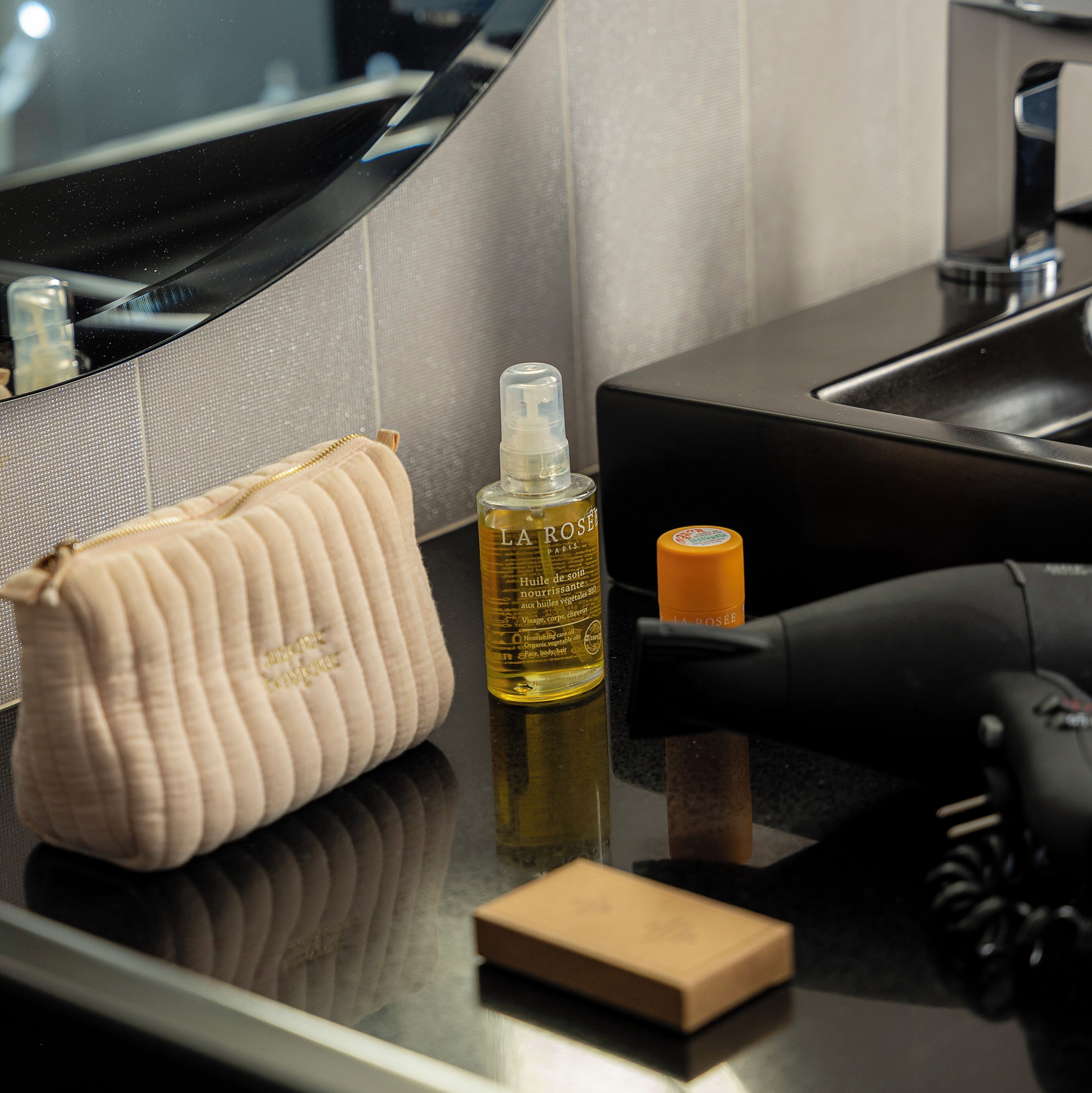 suite | bathroom | designer toiletries, hair dryer, bathrobes, slippers