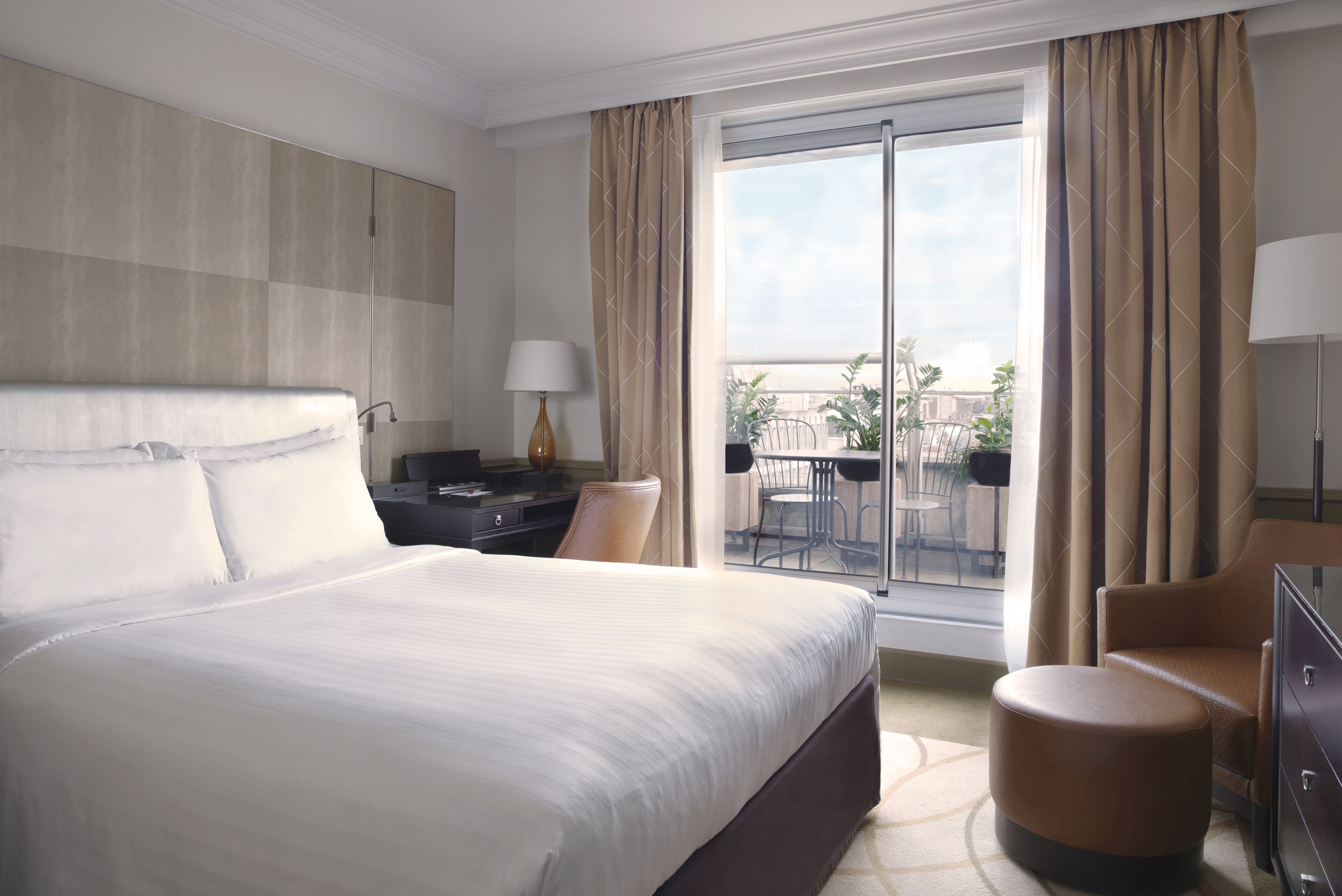 Premium bedding, down comforters, pillowtop beds, minibar