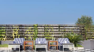 A rooftop pool