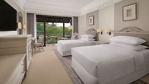 Chambre Deluxe avec lits jumeaux, 2 lits une place, balcon, vue jardin