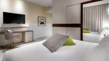 Down duvets, memory-foam beds, minibar, in-room safe