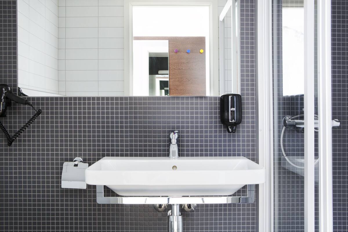 free toiletries, hair dryer, towels