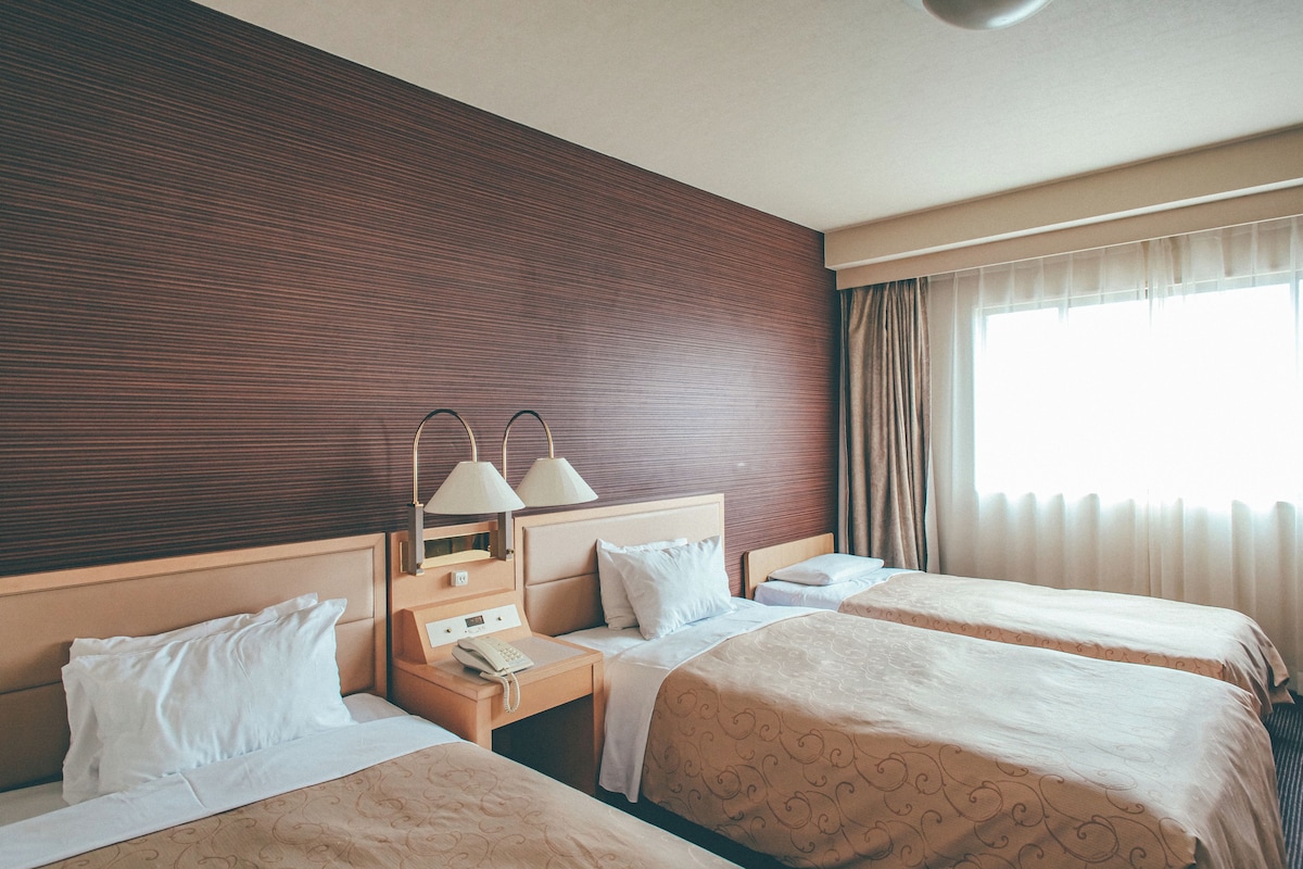 Premium bedding, desk, blackout drapes, WiFi (free)