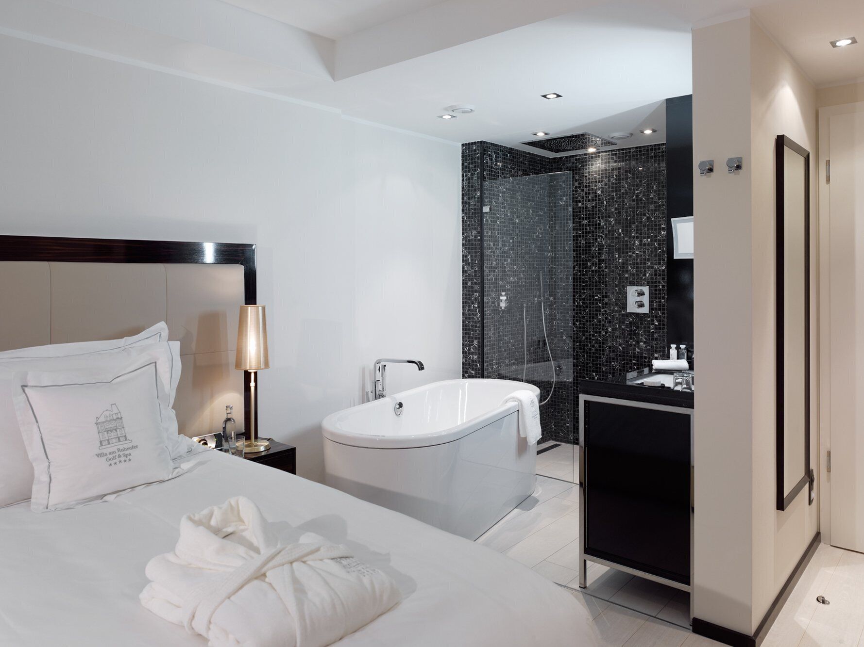 shower, free toiletries, hair dryer, bathrobes