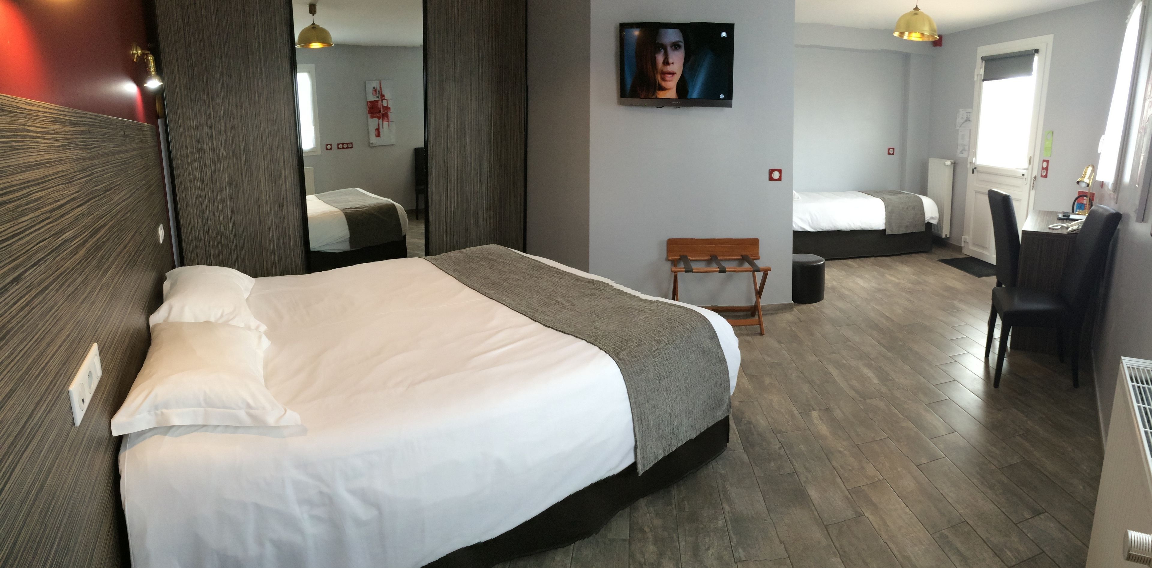 1 bedroom, hypo-allergenic bedding, desk, iron/ironing board