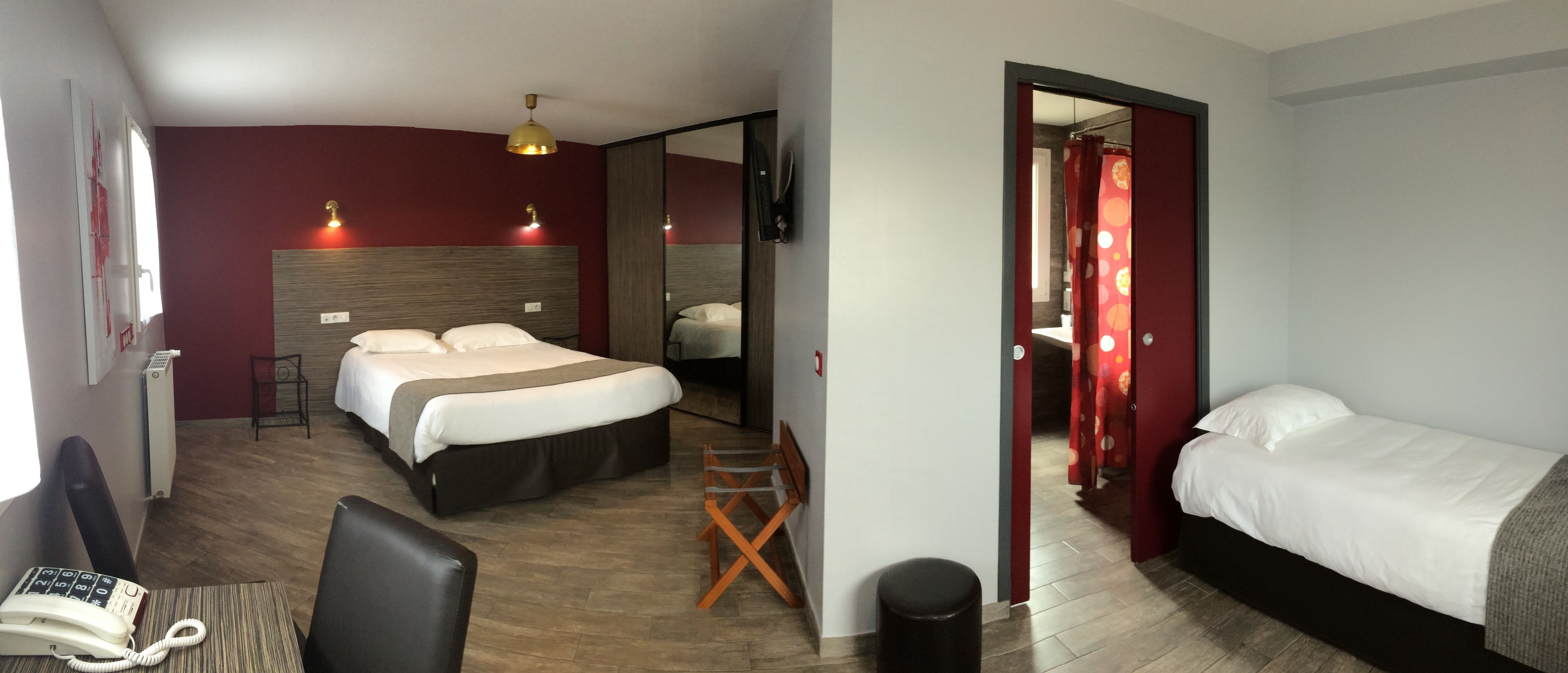 1 bedroom, hypo-allergenic bedding, desk, iron/ironing board