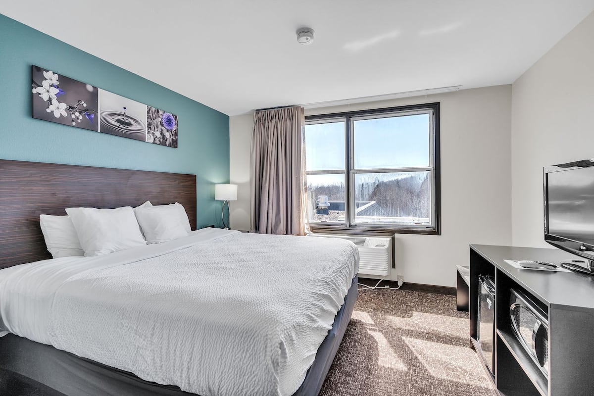 Chambre, 1 grand lit, accessible aux personnes à mobilité réduite, non-fumeur