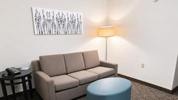 Suite, 1 très grand lit et 1 canapé-lit, accessible aux personnes à mobilité réduite, non-fumeur | Literie hypoallergénique, rideaux d’obscurcissement